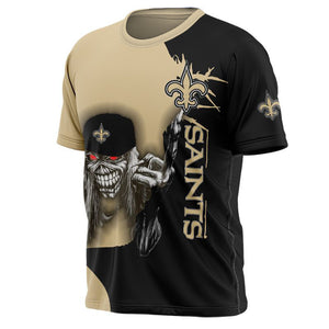 Iron Maiden New Orleans Saints T shirt For Men
