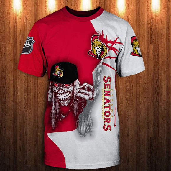 15% OFF Iron Maiden Ottawa Senators T shirt For Men