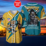 Jacksonville Jaguars Baseball Jersey Shirt Skull Custom Name