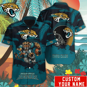 15% OFF Jacksonville Jaguars Hawaiian Shirt Mascot Customize Your Name