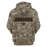 Jacksonville Jaguars Hoodie Camo Printed 3D Pullover Zip Up Hoodies