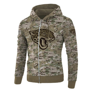 Jacksonville Jaguars Hoodie Camo Printed 3D Pullover Zip Up Hoodies