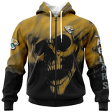 15% OFF Best Jacksonville Jaguars Skull Hoodies Custom Name & Number