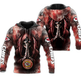 Kansas City Chiefs Skull Hoodie Background Smoke