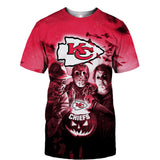 Kansas City Chiefs T shirt 3D Halloween Horror Night T shirt