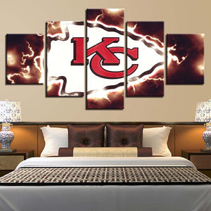 Kansas City Chiefs Wall Art Thunder For Living Room Wall Decor