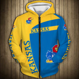 Up To 20% OFF Kansas Jayhawks Zip Up Hoodie 3D