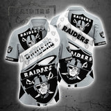 Las Vegas Raiders Button Up Shirt Short Sleeve Big Logo