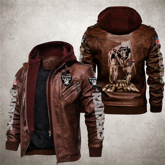 Las Vegas Raiders Leather Jacket From Father To Son