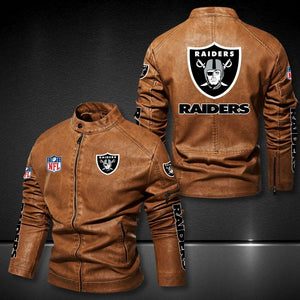 Las Vegas Raiders Leather Jacket Winter Coat