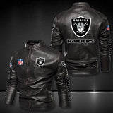 Las Vegas Raiders Leather Jacket Winter Coat