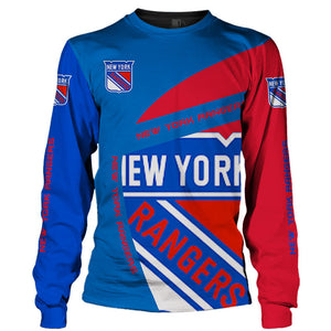 Lastes New York Rangers Sweatshirt 3D Long Sleeve