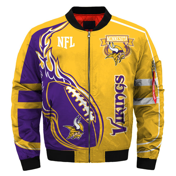 Latest Design 2019 NFL Bomber Jacket Custom Minnesota Vikings Men's Jacket