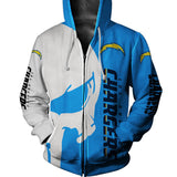 Los Angeles Chargers Hoodies Skull Printed