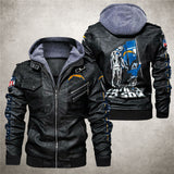 Los Angeles Chargers Leather Bomber Jacket From Father To Son