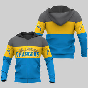 20% OFF Los Angeles Chargers Zip Up Hoodies Extreme Pullover Hoodie 3D
