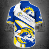 Los Angeles Rams Button Up Shirt Short Sleeve Big Logo