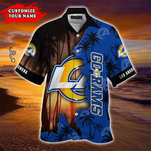 Los Angeles Rams Hawaiian Shirt Customize Your Name