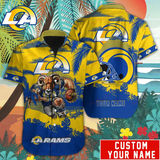 15% OFF Los Angeles Rams Hawaiian Shirt Mascot Customize Your Name