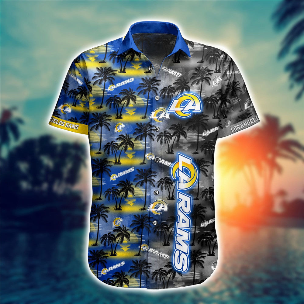 15% OFF Hot Los Angeles Rams Hawaiian Shirt Palm Tree Pattern – 4 Fan Shop