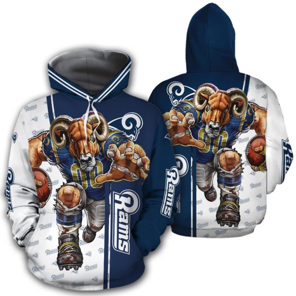 20% OFF Men's Los Angeles Rams Hoodies Cheap 3D Sweatshirt Long