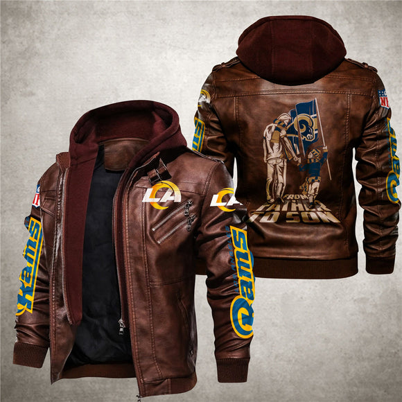 Los Angeles Rams Leather Bomber Jacket From Father To Son