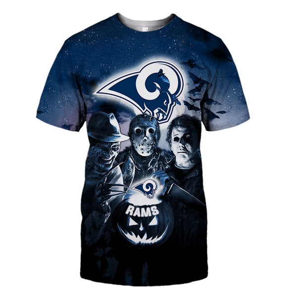 Los Angeles Rams T shirt 3D Halloween Horror Night T shirt