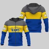 20% OFF Los Angeles Rams Zip Up Hoodies Extreme Pullover Hoodie 3D