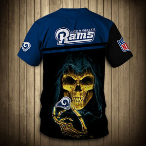 Los Angeles Rams Tee shirts 3D Hand Skull Short Sleeve