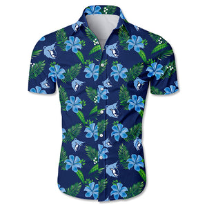 Memphis Grizzlies Hawaiian Shirt Small Flowers