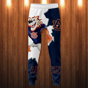 Men's Auburn Tigers Sweatpants 3D Printed Mascot