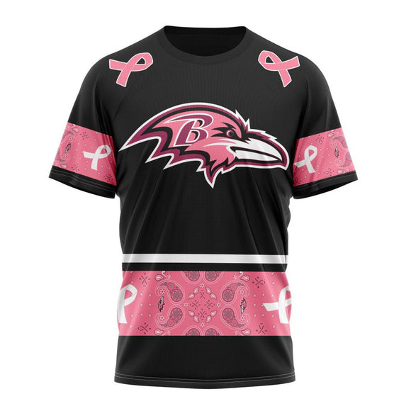17% OFF Men's Baltimore Ravens T shirts Cheap - Breast Cancer