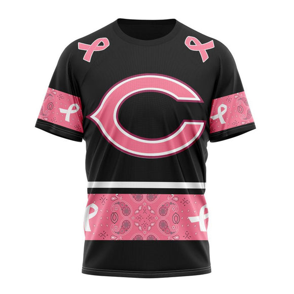 17% OFF Men's Chicago Bears T shirts Cheap - Breast Cancer
