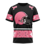 17% OFF Men's Cleveland Browns T shirts Cheap - Breast Cancer