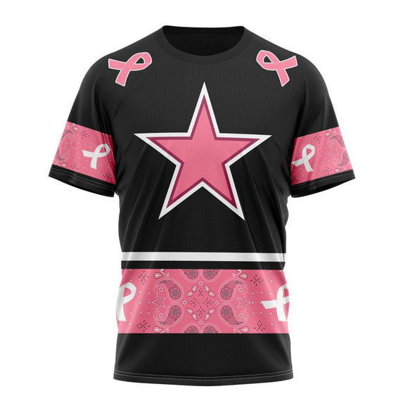17% OFF Men’s Dallas Cowboys t shirts Custom Name & Number - IN OCTOBER WE WEAR PINK BREAST CANCER.