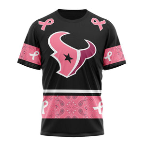 17% OFF Men's Houston Texans T shirts Cheap - Breast Cancer