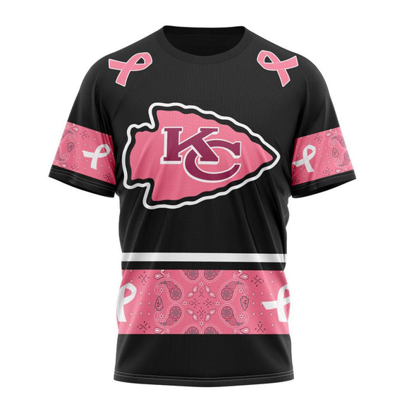 17% OFF Men's Kansas City Chiefs T shirts Cheap - Breast Cancer