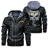Men's Los Angeles Chargers Leather Jacket Skull