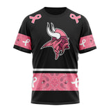 17% OFF Men's Minnesota Vikings T shirts Cheap - Breast Cancer