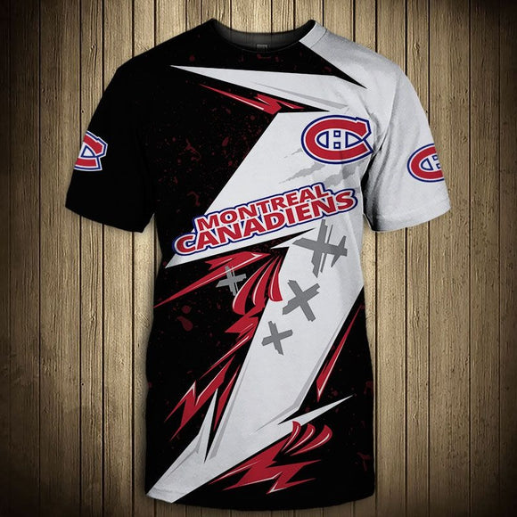Men's Montreal Canadiens T Shirts Graffiti Short Sleeve