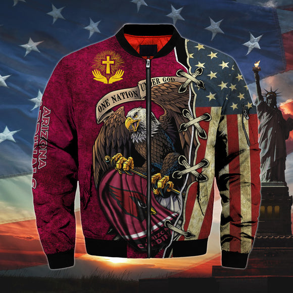 20% OFF Men’s One Nation Under God Arizona Cardinals Bomber Jackets