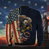 20% OFF Men’s One Nation Under God Chicago Bears Bomber Jackets