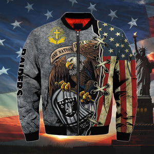 20% OFF Men’s One Nation Under God Las Vegas Raiders Bomber Jackets