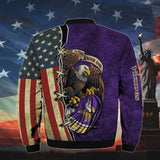 20% OFF Men’s One Nation Under God Minnesota Vikings Bomber Jackets