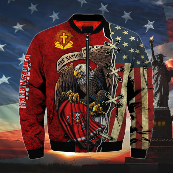 20% OFF Men’s One Nation Under God Tampa Bay Buccaneers Bomber Jackets