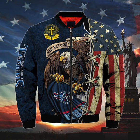 20% OFF Men’s One Nation Under God Tennessee Titans Bomber Jackets