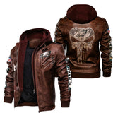 Men's Philadelphia Eagles Leather Jacket Skull