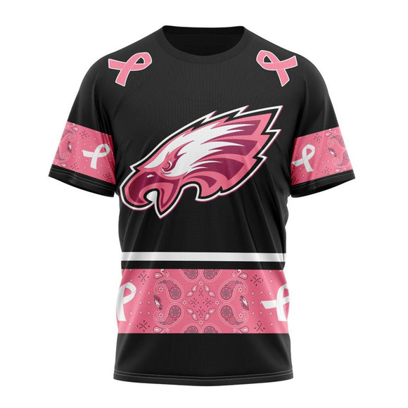 17% OFF Men's Philadelphia Eagles T shirts Cheap - Breast Cancer