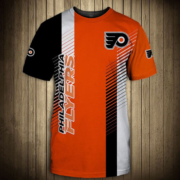 Men's Philadelphia Flyers T Shirts Striped Short Sleeve