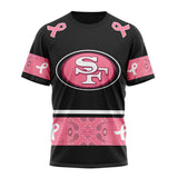 17% OFF Men's San Francisco 49ers T shirts Cheap - Breast Cancer